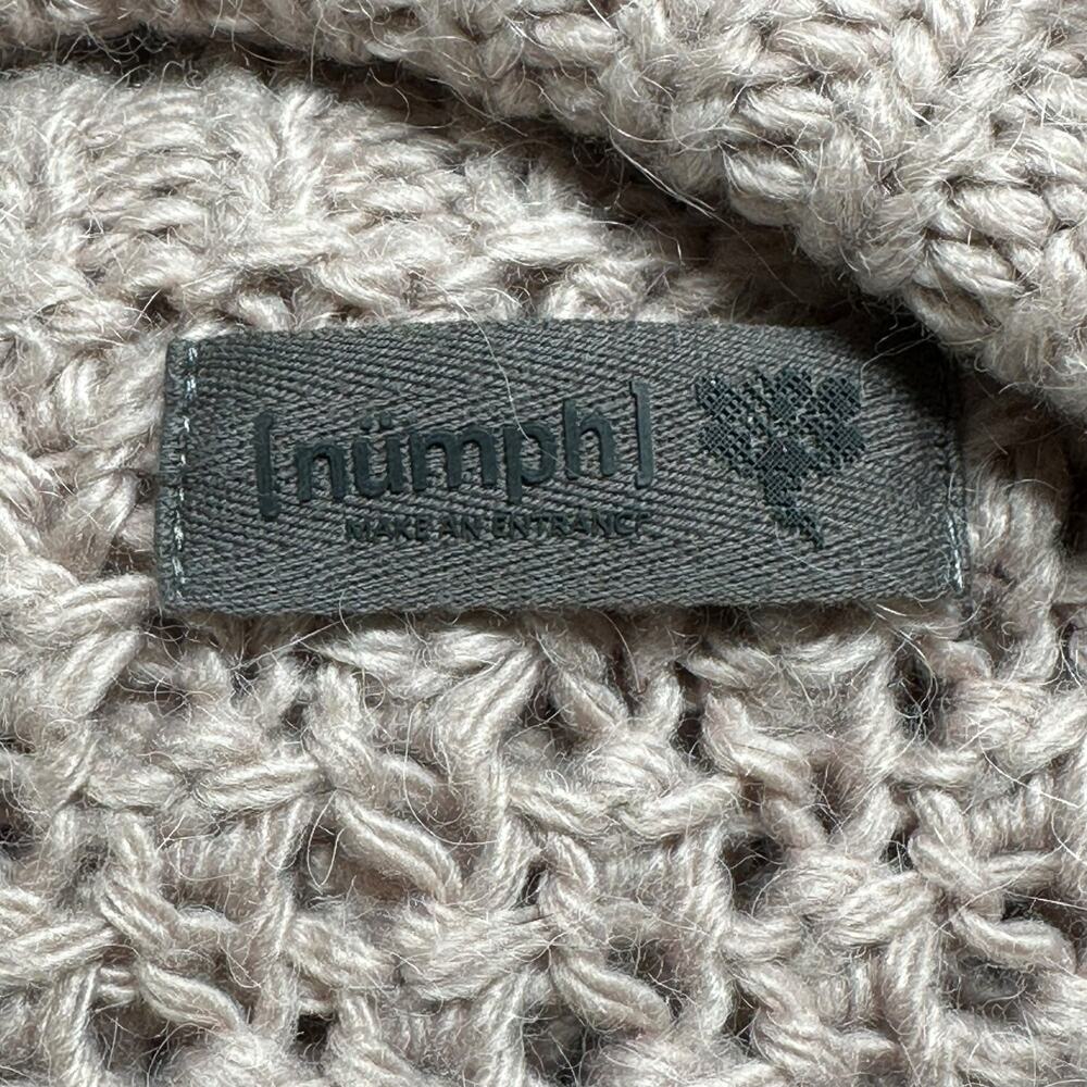 Numph Sweater Womens Medium Dusty Rose Taupe Chunky Knit Cardigan Alpaca Cozy - Picture 7 of 10